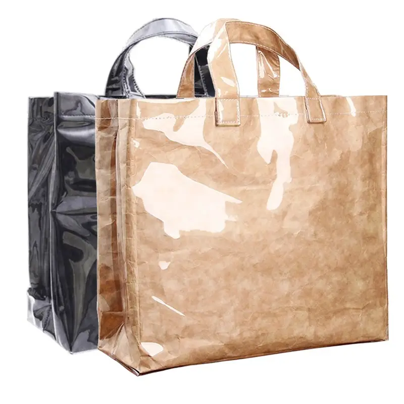 Impermeabile Tyvek Tote Shopping Bag Borsa con il PVC Esterno Telaio Pianura Beone o OEM 25 ~ 30 Giorni Rimborsabile 3-5days BO-S682