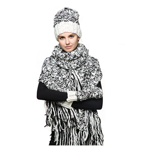 Chaude De Mode Acrylique Matériel Femmes Tricoté Écharpe <span class=keywords><strong>Gant</strong></span> Et Chapeau Cap Set - Product Image 1