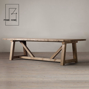 Personalizzazione di Nuovo Stile di Disegno Di Lusso <span class=keywords><strong>Su</strong></span> <span class=keywords><strong>misura</strong></span> Lungo di <span class=keywords><strong>Legno</strong></span> Rustico Tavolo Da Pranzo, tavolo rustico - Product Image 1
