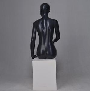 Maniquí femenino para sentarse, negro brillante, realista, hermoso, busty <span class=keywords><strong>curvy</strong></span> nude breast - Product Image 5