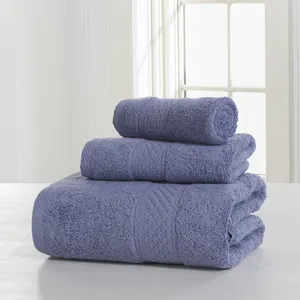 Cor roxa 100% 550gsm 16 s de fibra longa de algodão toalhas de banho de fibra