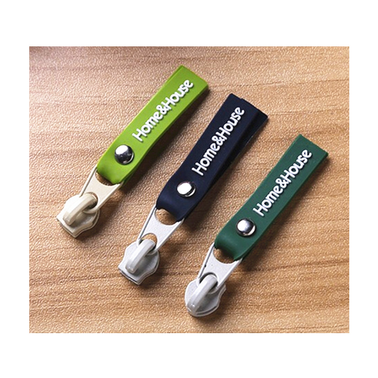 Пользовательский логотип ткань/пластик/ПВХ Резина силиконовая молния съемник слайдер