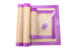 Lot <span class=keywords><strong>de</strong></span> 4 tapis <span class=keywords><strong>de</strong></span> cuisson en silicone comprenant un tapis <span class=keywords><strong>de</strong></span> cuisson à mesurer tapis <span class=keywords><strong>de</strong></span> pâtisserie pour macarons brosse demi-<span class=keywords><strong>feuille</strong></span> pour outils <span class=keywords><strong>de</strong></span> pâtisserie - Product Image 4
