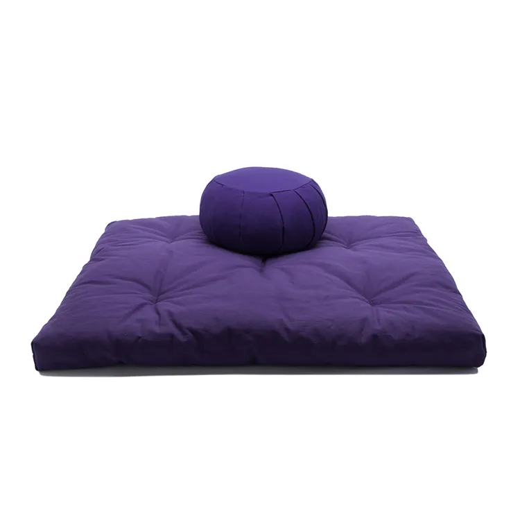 Wholesale Purple Meditation Cushions Zafu Zabuton Floor Cushion Organic Buckwheat Filled