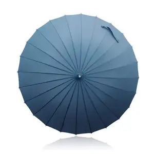 24 늑골 골프 섬유유리 우산, 긴 손잡이 우산 똑바른 우산