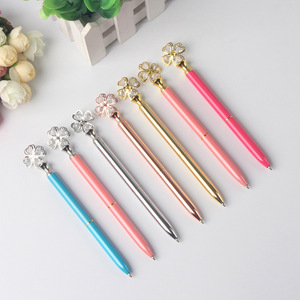 Thiết kế độc đáo Kawaii Dễ Thương Bốn lá Clover Head Kim Loại Logo đầy màu sắc Bling đá kết thúc may mắn văn phòng phẩm cho các trường học thử nghiệm - Product Image 2