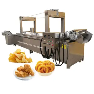 Continuous deep fryer for peanut snack food potato chips crispy chicken