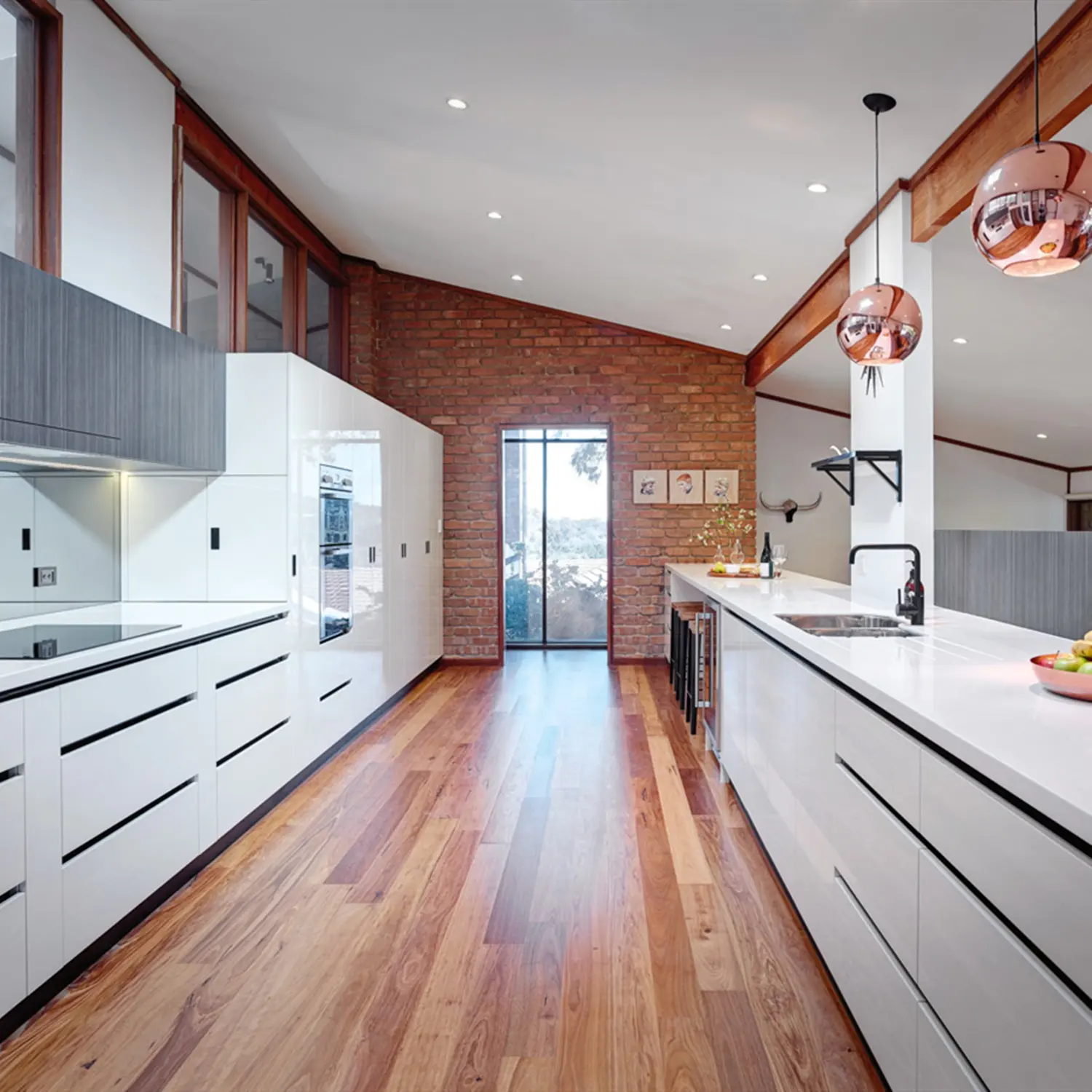 Vermonhouzz New Modern Lacquer Kitchen Cabinets Design Handleless Home Kitchen Furniture