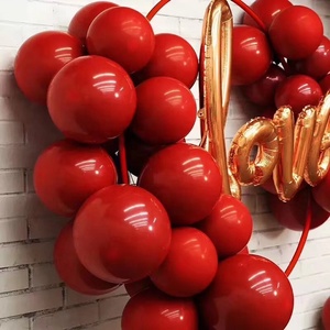 10 pollici 50PCS Red Double-deck Melograno di Cerimonia Nuziale Del Partito Del Lattice Palloncino Rosso - Product Image 5