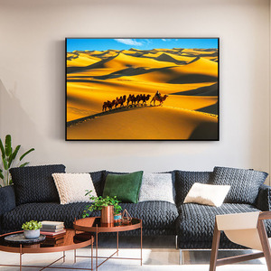 لوحة زيتية بمناظر طبيعية للصحراء بتصميم يدوي للفنادق من منتجات منزلية - Product Image 4