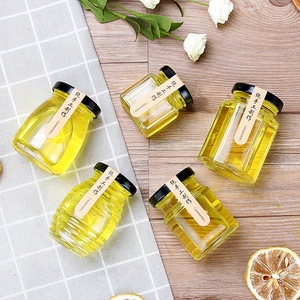 Giá Rẻ Hexagon Rõ Ràng 100Ml 150Ml 500Ml Vòng Mật Ong Kem Thủy Tinh Jar Lưu Trữ Với Nắp - Product Image 3