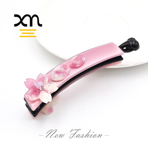 Haute qualité <span class=keywords><strong>fleur</strong></span> et feuille design coloré en plastique pinces à cheveux banane acétate <span class=keywords><strong>fleur</strong></span> pinces à cheveux pour femmes bijoux pinces à cheveux - Product Image 5