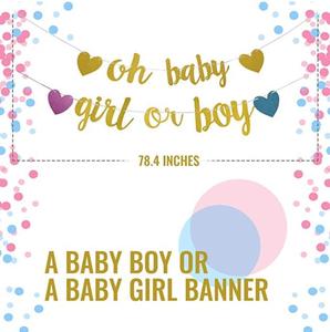 Ensemble de 94 pièces de fournitures pour fête de révélation du sexe | Ensemble de décorations mignonnes révélant le sexe pour Baby Shower | Excitant B - Product Image 4
