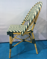 Frances comercial aluminio silla de comer de mimbre apilable