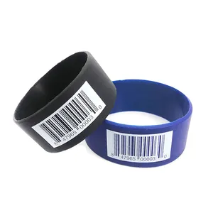 China Fabrik machen benutzer definierte Gummi armband Seriennummer QR-Code Silikon Armband Barcode Silikon Armband