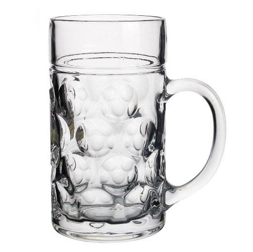 Glassware 1000ml Beer Glass Mug Dimple Beer Mug with Handle
