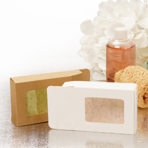 High Quality Custom Logo Brown Kraft Paper Soap Wrap Small Paper Box With PET Window