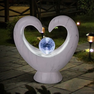 piedra esculturas de mármol amor estatua blanca con energía solar <span class=keywords><strong>san</strong></span> valentín Decoración Luz para la decoración del jardín - Product Image 1