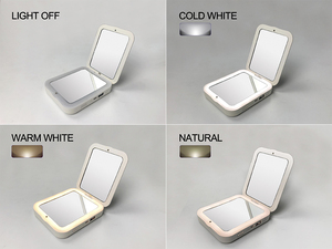 Living Corallo <span class=keywords><strong>PANTONE</strong></span> 16-1546 funzione di torcia elettrica e dimmerabile luce LED specchio compatto con la banca di potere - Product Image 3
