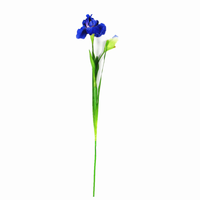 Fleur d'iris artificielle bleue de 36 pouces, fleur de jardin bleue, fabrication de fleurs bleues