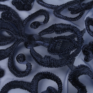 HA-10560D phổ biến nhất băng vải tuyn lưới Màu Xanh Hoàng gia Net pháp ren thêu vải - Product Image 1