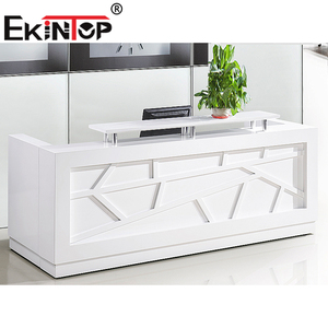 Ekintop - Muebles de <span class=keywords><strong>Oficina</strong></span> Modernos de Diseño de Lujo al por Mayor, Mostrador de Recepción de Madera Blanca Usado - Product Image 1