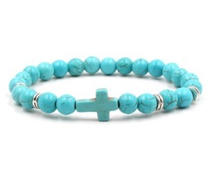Pulsera de Piedra Natural con Cruz Blanca, Joyería Cristiana de Energía - Product Image 5