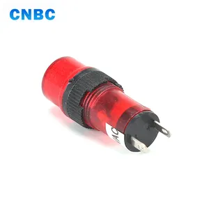 12 Mm Pemasangan Lubang Ukuran Tipe Pendek Merah 6 V 24 V 36 V 48 V 12 V 220 V lampu Indikator LED Lampu Sinyal dengan Pin