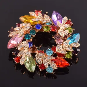 Girls Crystal Bauhinia Flower Brooches Women Banquet Costume Brooch Pin Jewelry Clothes Accessories Jewelry