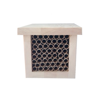 Ruche en bois de pin de qualité naturelle, <span class=keywords><strong>maison</strong></span> avec tube de papier, nouveauté - Product Image 6