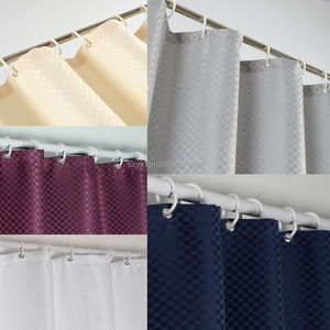 Al por mayor Cortina de ducha de poliéster diseño cheque clásico Cortina de ducha <span class=keywords><strong>Hotel</strong></span> cortina de baño 72x72in <span class=keywords><strong>Azul</strong></span> Marino - Product Image 2