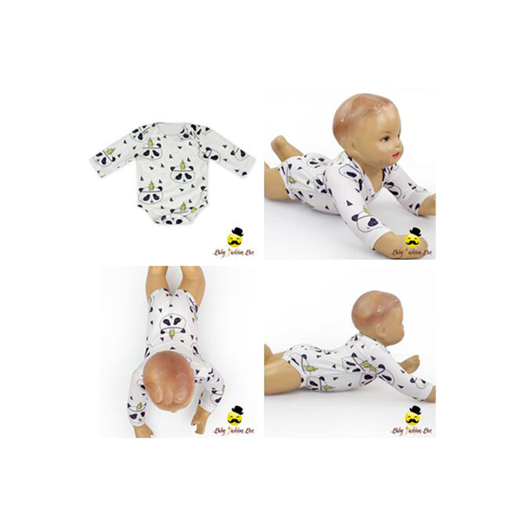 с принтом панды для маленьких животных Бамбуковые ползунки оптом, магазинная одежда для малышей комбинезон