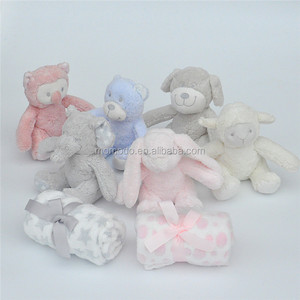 Giá Rẻ Thú Nhồi Bông Hữu Cơ 100% Cotton Bé Quà Tặng Đặt Với Đồ Chơi Mềm Bán Buôn Mềm Plush <span class=keywords><strong>Fleece</strong></span> An Chăn Em Bé - Product Image 4