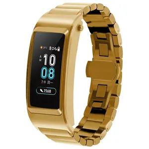 Voor Huawei Talkband B5 Smart Horloge Band Roestvrij Stalen Band Gouden Horloge Strap Vervanging Armband Wrist Band
