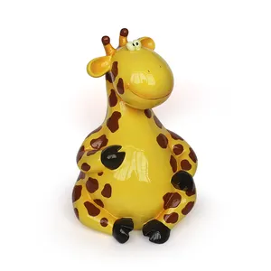 customized lovely cartoon giraffe shape coin bank child money box