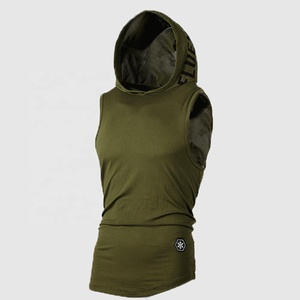 New Whole Sale Men Gym Sleeveless Top Vest Summer Slim Fitness Hoodie Bodybuilding Tank Top - Product Image 3