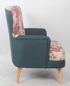 Bois Jambe Canapé Chaise, Fleur <span class=keywords><strong>Tissu</strong></span> <span class=keywords><strong>Fauteuil</strong></span>, Chaise Accoudoir Chaise D'appoint <span class=keywords><strong>Tissu</strong></span> - Product Image 3
