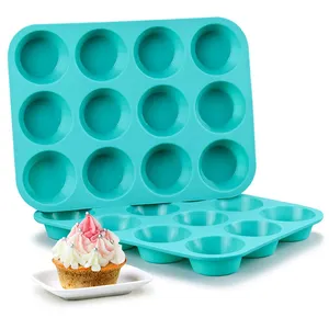 12-Tasse Silikon Muffin Cupcake Backform, Kuchen Back becher Form