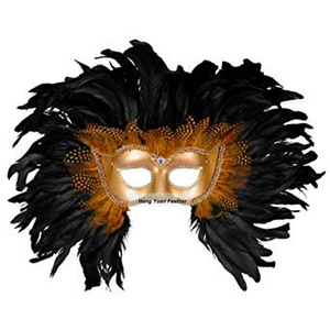 Embarcaciones de lujo hecho a mano personalizado de plástico al por mayor del carnaval veneciano máscara de plumas - Product Image 1