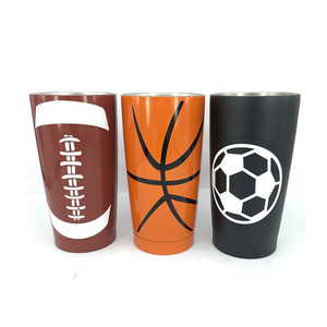 DIY fútbol patrón en blanco sublimación de <span class=keywords><strong>doble</strong></span> pared vaso taza de vacío para la venta - Product Image 1