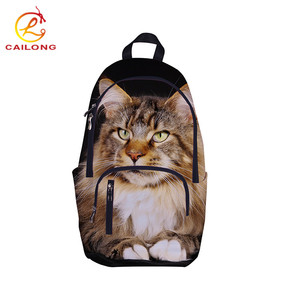 Durable perro lindo patrón de poliéster escuela mochila de mochila - Product Image 5
