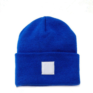 Nueva moda de hip hop <span class=keywords><strong>100</strong></span> poliéster blanco parche beanie cap - Product Image 2