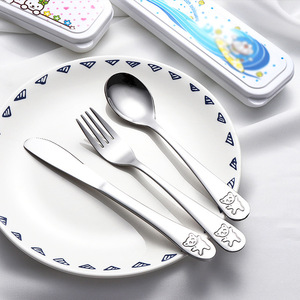 Juego de Cubiertos para Niños con Diseño de Oso, Cuchara, Tenedor y Cuchillo - Product Image 2