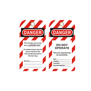 Custom PVC Plastic Safety Lockout Tagout Tags for <strong>Lock</strong> <strong>Cylinders</strong> - Product Image 3