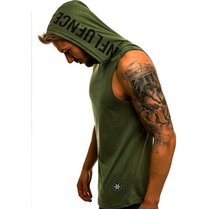 New Whole Sale Men Gym Sleeveless Top Vest Summer Slim Fitness Hoodie Bodybuilding Tank Top - Product Image 2