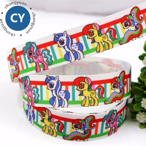 Al por mayor personalizado 25mm 1 pulgadas impreso unicornio caballo tejer grogrén (ligamento tafetán cinta - Product Image 1