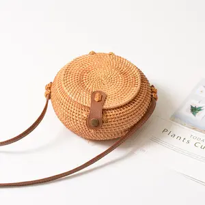 Newest styles popular rattan women weaves ins butterfly vintage handmade shoulder cross-body summer beach bag