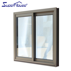 Superhouse Sức Mạnh Ánh Sáng Nâu Nhôm Ba Rõ Ràng Tempered Hollow Glass Cửa Sổ Trượt - Product Image 3