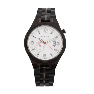 Montre-bracelet en bois mécanique automatique de luxe BEWELL avec chronographe logo personnalisé mouvement japonais-dernier cadran professionnel pour hommes - Product Image 4