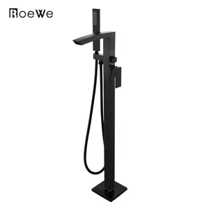 CUPC approved bathroom free stand faucet floor mount bathtubs mixer brass body freestanding bathtub faucet